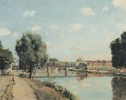 Camille Pissarro The Raolway Bridge at Pontoise oil painting